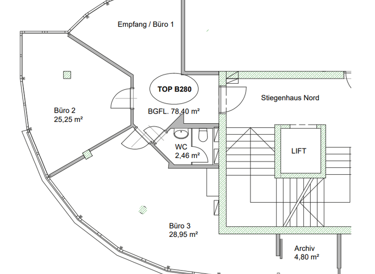 Bürofläche zur Miete 720 € 3 Zimmer 78,4 m² Bürofläche Valiergasse 58 Amras Innsbruck 6020