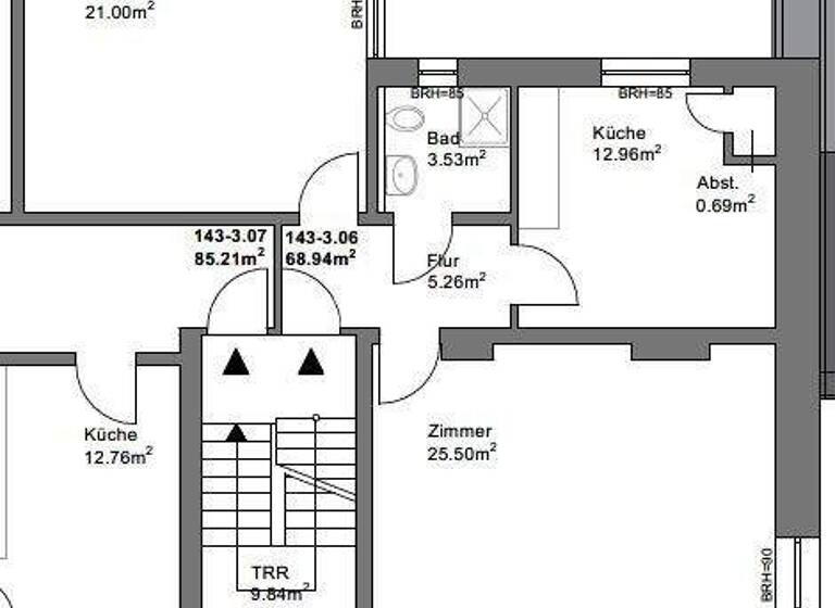 Wohnung zur Miete 850 € 2 Zimmer 68,9 m² frei ab sofort Johannisstraße 143 Innenstadt Osnabrück 49074