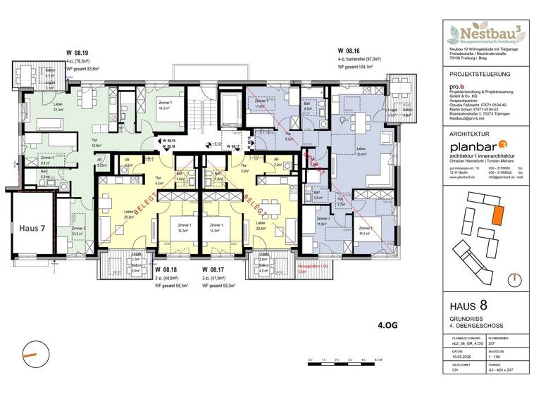 Wohnung zum Kauf - Neubau provisionsfrei 561.500 € 4 Zimmer 83,6 m²<br/>Wohnfläche 2.<br/>Geschoss ab sofort<br/>Verfügbarkeit Brühl Freiburg im Breisgau 79106