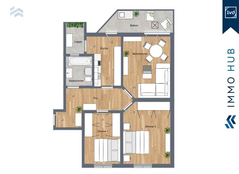 Wohnung zum Kauf 199.000 € 3 Zimmer 69 m²<br/>Wohnfläche 1.<br/>Geschoss Gohlis - Mitte Leipzig 04157