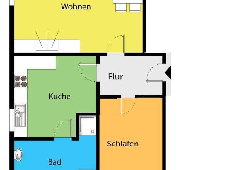 Wohnung zur Miete 250 € 2 Zimmer 41 m² Gröba Riesa 01591