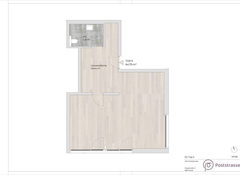 Büro zur Miete - Erstbezug 14 € Poststraße 3 Hard 6971