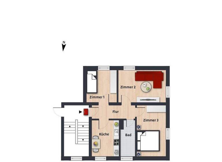 WG-Zimmer zur Miete 138 € 1 Zimmer 15,2 m² 2. Geschoss frei ab 01.05.2026 Immermannhof 5 Innenstadt Wolfsburg 38440