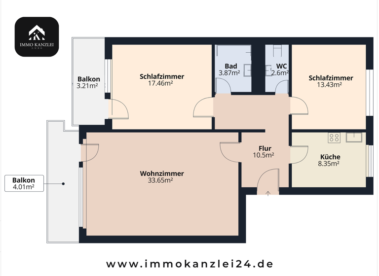 Wohnung zum Kauf 319.000 € 3 Zimmer 100 m² 2. Geschoss Mörsch Rheinstetten 76287