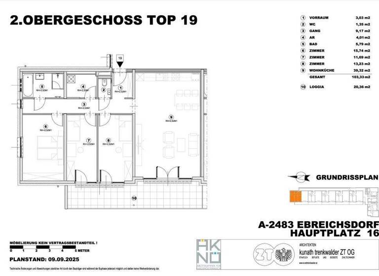 Wohnung zur Miete 1.468 € 4 Zimmer 123,7 m² Ebreichsdorf 2483