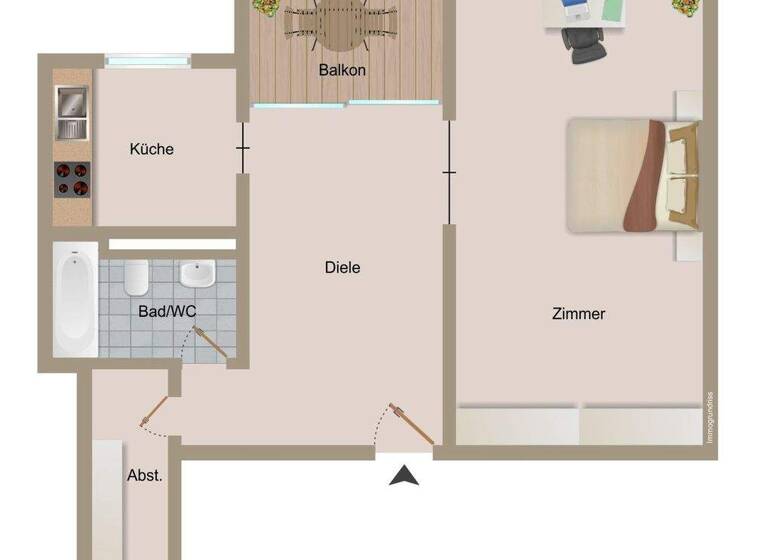 Wohnung zum Kauf 199.000 € 1,5 Zimmer 51 m² Vaihingen Stuttgart 70569