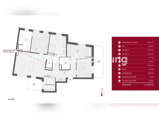 Wohnung zur Miete Tauschwohnung 2.345 € 5 Zimmer 133 m² 4. Geschoss Barmbek-Nord Nord 22305