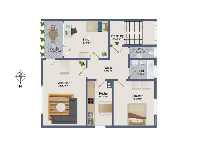 Wohnung zum Kauf 265.000 € 3 Zimmer 81,2 m² Biengen Bad Krozingen 79189