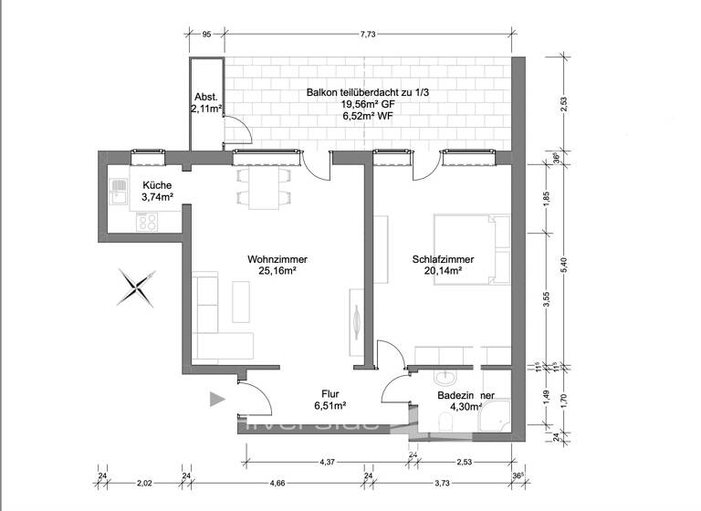 Wohnung zum Kauf 295.000 € 2 Zimmer 66,4 m² Bürgerweide/Barkhof Bremen 28209