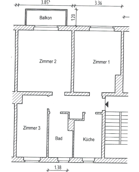 Studio zur Miete 445 € 3 Zimmer 59,4 m²<br/>Wohnfläche 4.<br/>Geschoss 01.03.2025<br/>Verfügbarkeit Paul-Suhr-Straße 47 Südstadt Halle (Saale) 06130