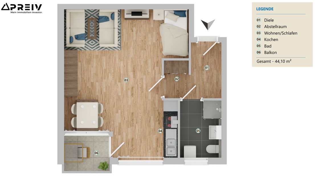 Studio zur Miete 414 € 1 Zimmer 44 m²<br/>Wohnfläche ab sofort<br/>Verfügbarkeit Endenicher Straße 308 Alt-Endenich Bonn 53121