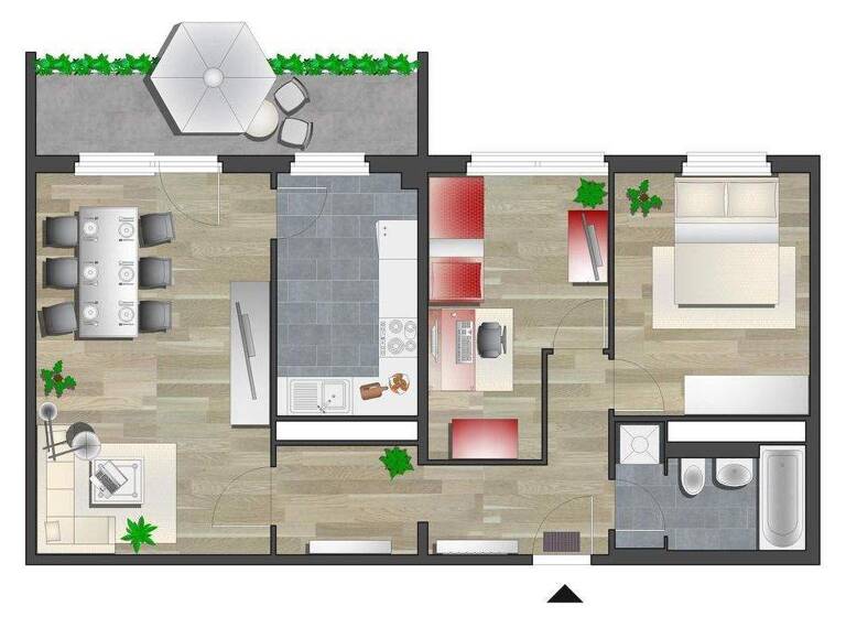 Wohnung zur Miete 394 € 3 Zimmer 68,4 m² 2. Geschoss frei ab 01.05.2026 Am Harthwald 1 Markersdorf Chemnitz 09123