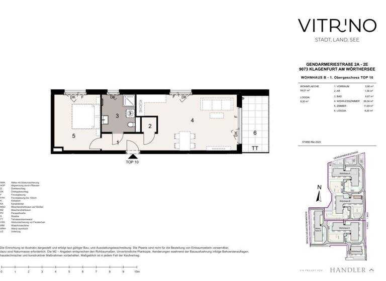 Wohnung zur Miete - Erstbezug 792 € 2 Zimmer 54 m² St. Peter Klagenfurt,13.Bez.:Viktring 9020