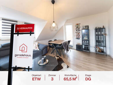 Wohnung zum Kauf 185.900 € 3 Zimmer 65,5 m² Dachgeschoss Laxten Lingen / Laxten 49809