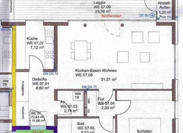 Wohnung zur Miete 1.295 € 2 Zimmer 82,7 m² frei ab sofort Trier-Nord Trier 54292