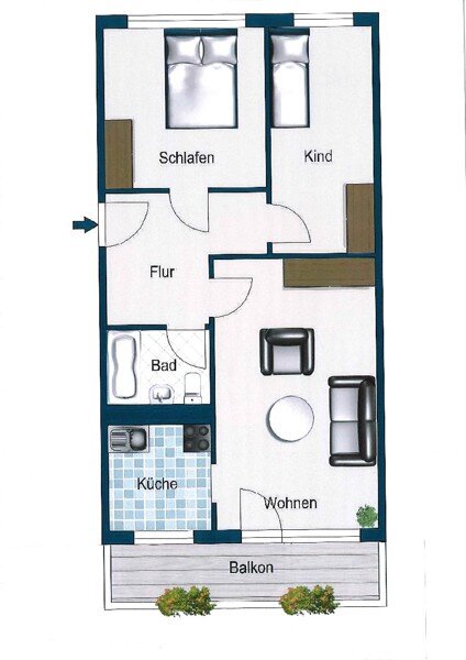 Wohnung zur Miete 513 € 3 Zimmer 64,3 m²<br/>Wohnfläche 3.<br/>Geschoss 30.12.2024<br/>Verfügbarkeit Elsterwerdaer Str. 6 Niedersedlitz (Windmühlenstr.) Dresden 01239