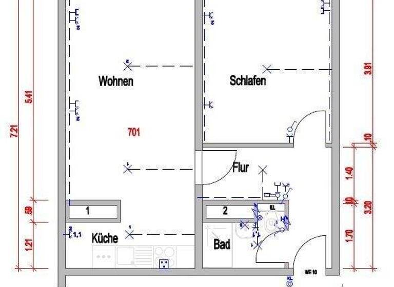 Studio zur Miete 257 € 2 Zimmer 46,7 m² 7. Geschoss Ernst-Toller-Str. 14 Innenstadt Gera 07545