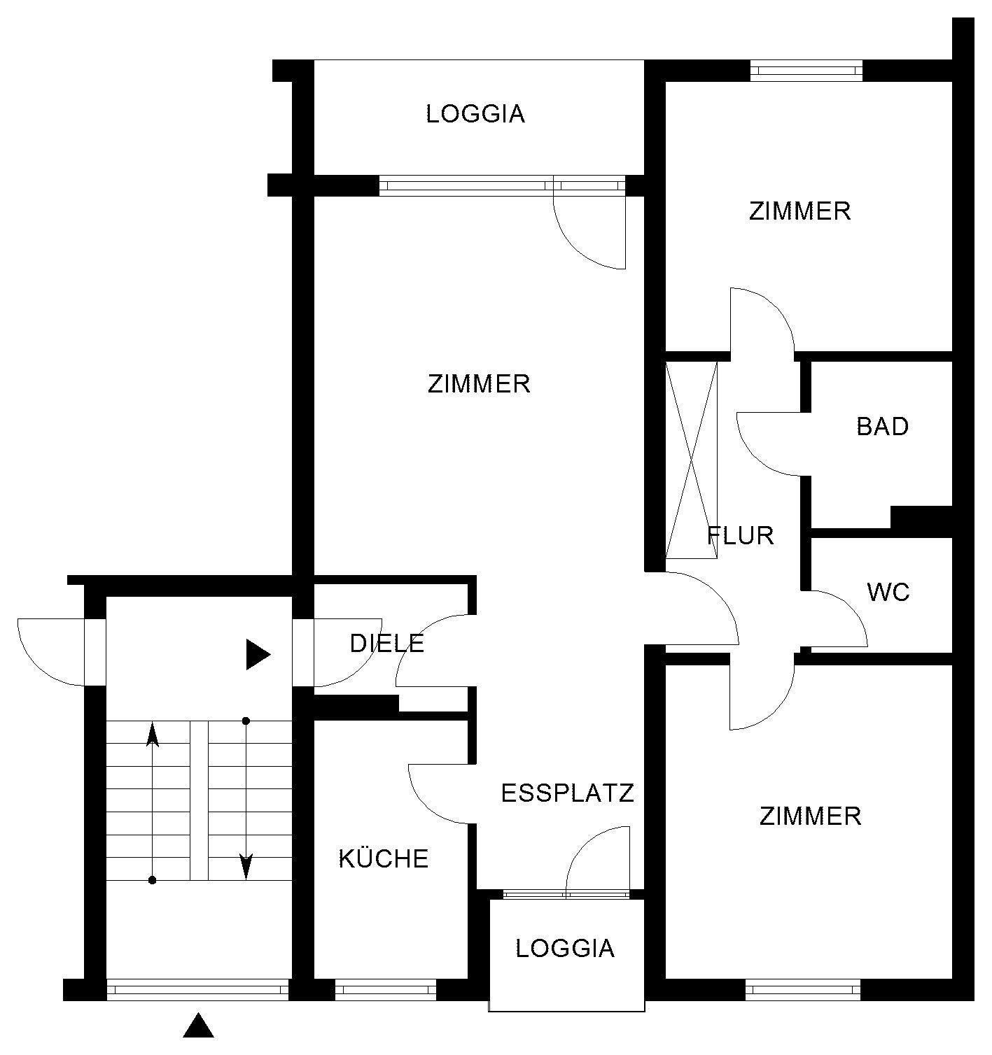 Wohnung zur Miete 429 € 3 Zimmer 73,1 m²<br/>Wohnfläche 1.<br/>Geschoss ab sofort<br/>Verfügbarkeit Eisenacher Str. 7 Westhagen Wolfsburg 38444