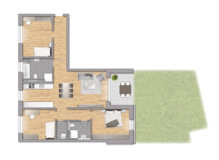 Wohnung zum Kauf - Neubau provisionsfrei 529.900 € 4 Zimmer 116,1 m²<br/>Wohnfläche 1.<br/>Geschoss Herber-Belser-Ring Hochstadt Maintal 63477