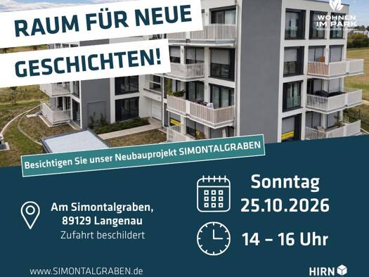Wohnung zum Kauf - Neubau provisionsfrei 476.900 € 3 Zimmer 91,6 m² EG Am Simontalgraben 23 Langenau Langenau 89129