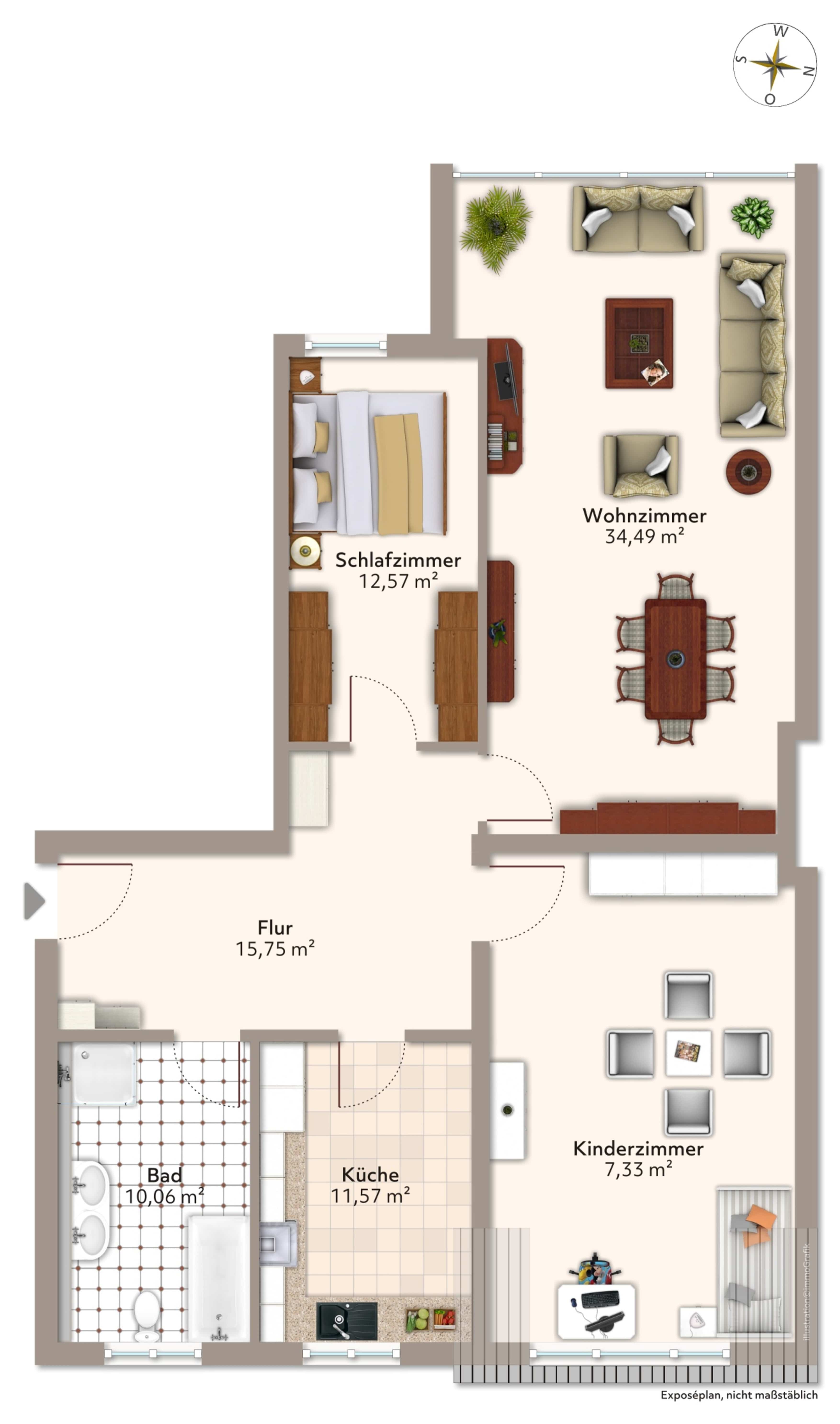 Wohnung zur Miete 700 € 3 Zimmer 91,8 m²<br/>Wohnfläche 4.<br/>Geschoss ab sofort<br/>Verfügbarkeit Wilhelm-Raabe-Straße 4 Olvenstedter Platz Magdeburg 39108