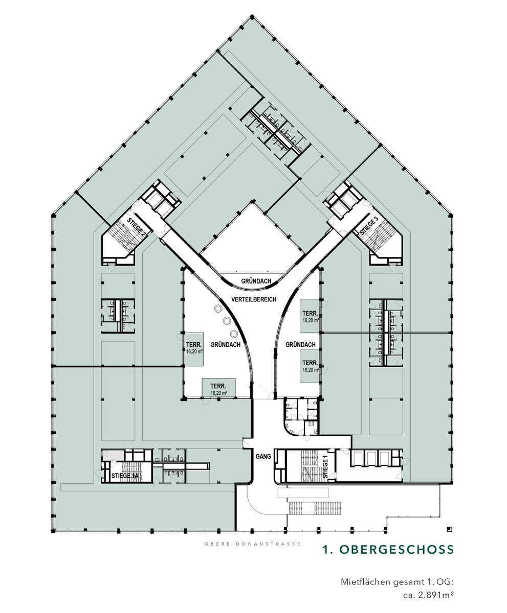 Bürofläche zur Miete 23,60 € 1.199 m²<br/>Bürofläche Wien 1020