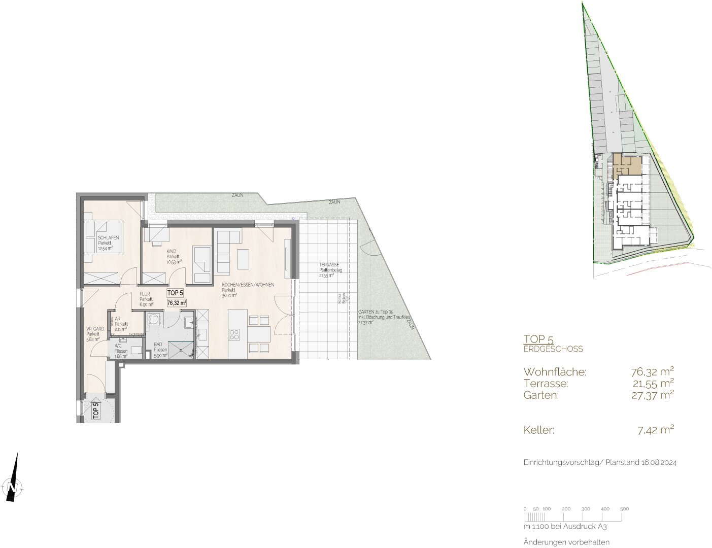 Wohnung zum Kauf 399.000 € 3 Zimmer 76,3 m²<br/>Wohnfläche EG<br/>Geschoss Rauhberg Tiefgraben 5310