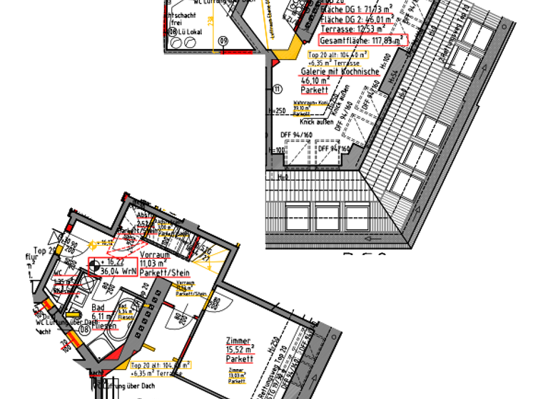 Wohnung zum Kauf 990.000 € 3 Zimmer 118 m² 4. Geschoss Wien 1090
