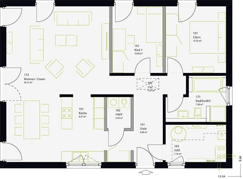 Bungalow zum Kauf provisionsfrei 335.000 € 3 Zimmer 108 m²<br/>Wohnfläche 1.000 m²<br/>Grundstück Colditz Colditz 04680