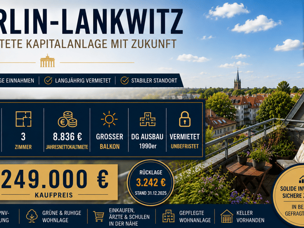 Wohnung zum Kauf als Kapitalanlage geeignet 249.000 € 3 Zimmer 70,3 m² Wedellstraße Lankwitz Steglitz-Zehlendorf 12249