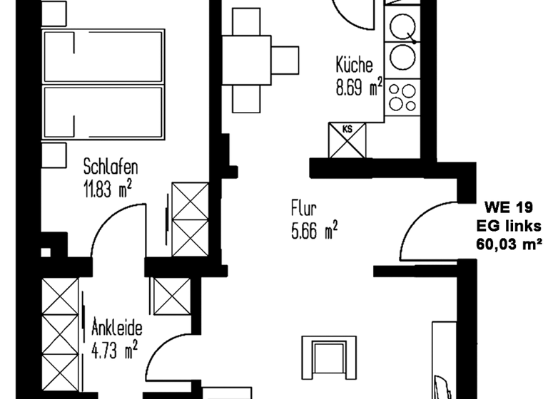 Wohnung zum Kauf 155.000 € 2 Zimmer 60 m² 5 Geschosse Linkelstraße 2 Wahren Leipzig 04159
