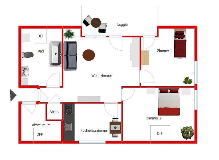 Wohnung zur Miete 655 € 3 Zimmer 80,6 m² EG frei ab 01.03.2026 Dillenburg 35683