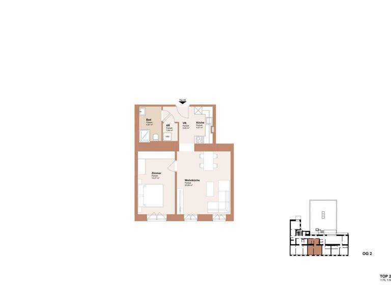Wohnung zum Kauf - Erstbezug 319.000 € 2 Zimmer 50,5 m² 2. Geschoss Wien,Ottakring 1160