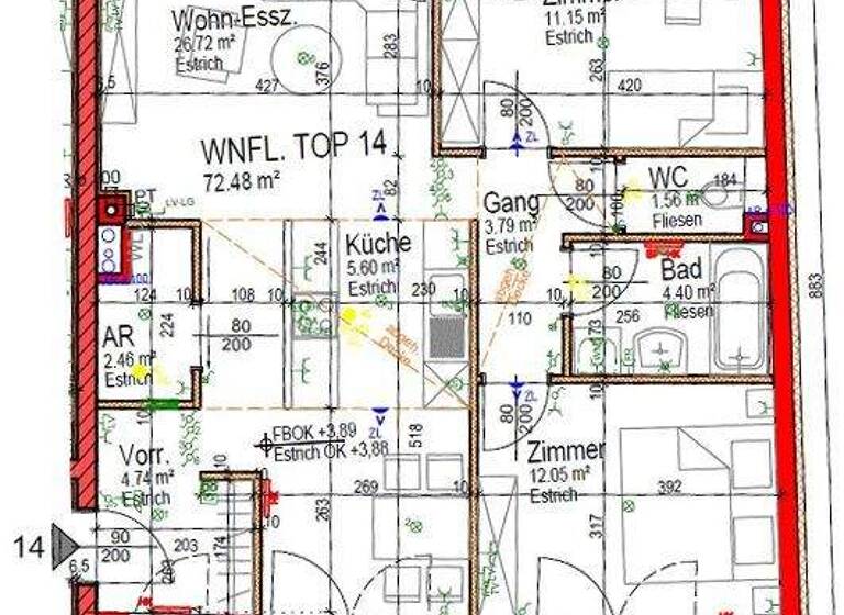 Wohnung zur Miete 860 € 72,5 m² Böhmgasse 12-16/2/14 Waidhofen/Th. 3830