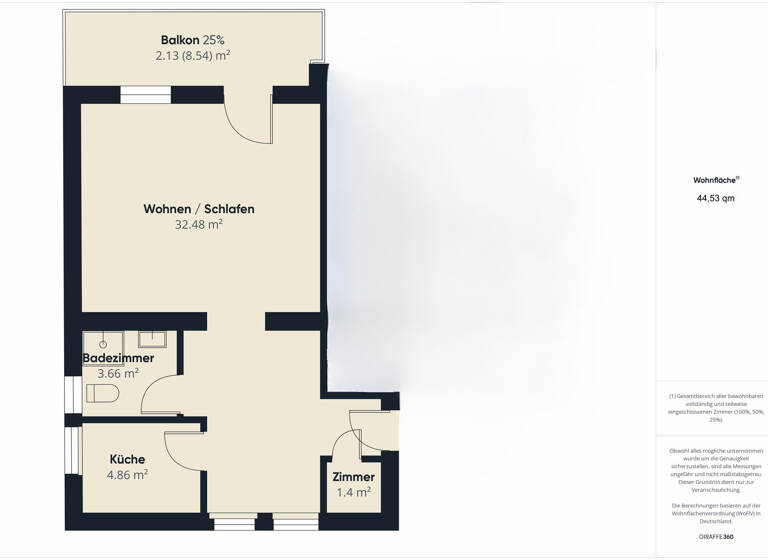 Wohnung zum Kauf 151.000 € 1,5 Zimmer 45 m² 1. Geschoss Hirschaid 96114