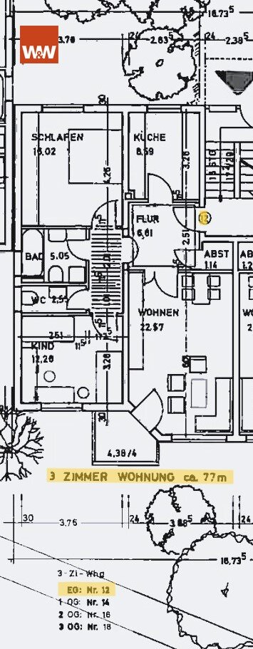 Wohnung zum Kauf 279.000 € 3 Zimmer 77 m²<br/>Wohnfläche Versbach Würzburg 97078