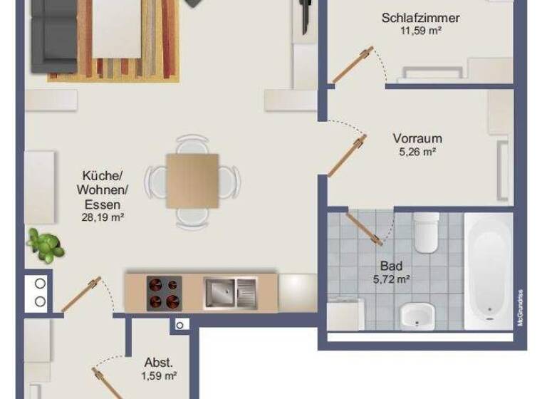 Wohnung zur Miete 640 € 2 Zimmer 60 m² 4. Geschoss Gratkorn 8101