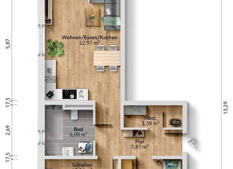 Wohnung zum Kauf - Erstbezug provisionsfrei 310.000 € 3 Zimmer 70,1 m² frei ab 01.08.2027 Neu Olvenstedt Magdeburg 39130