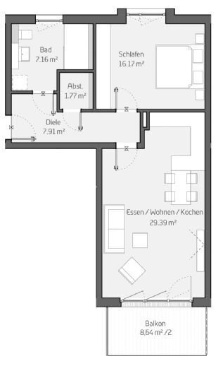 Wohnung zur Miete 830 € 2 Zimmer 66,7 m²<br/>Wohnfläche 1.<br/>Geschoss 01.05.2025<br/>Verfügbarkeit West Landshut 84034