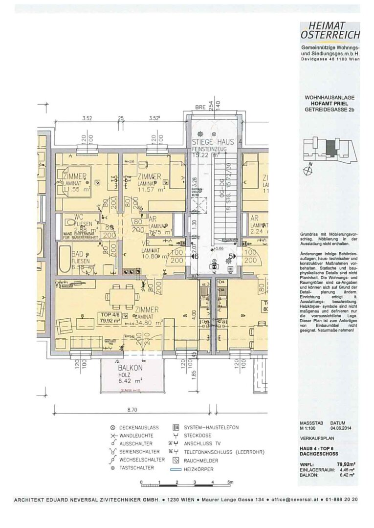 Wohnung zur Miete 743 € 3 Zimmer 80,1 m²<br/>Wohnfläche Getreidegasse Hofamt Priel 3681