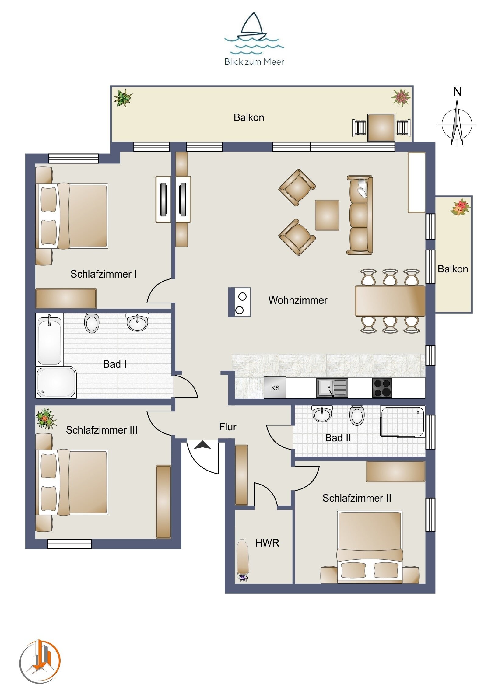 Wohnung zum Kauf provisionsfrei 1.229.000 € 4 Zimmer 129 m²<br/>Wohnfläche 2.<br/>Geschoss ab sofort<br/>Verfügbarkeit Hauptstraße 28 Glowe Glowe 18551