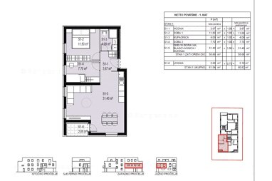 Wohnung zum Kauf 182.460 € 3 Zimmer 60 m² 1. Geschoss Velika Gorica