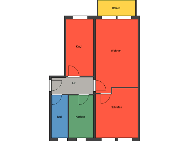 Wohnung zur Miete 377 € 3 Zimmer 58 m²<br/>Wohnfläche 3.<br/>Geschoss ab sofort<br/>Verfügbarkeit Ossietzkystraße 50 d Meißen Meißen 01662