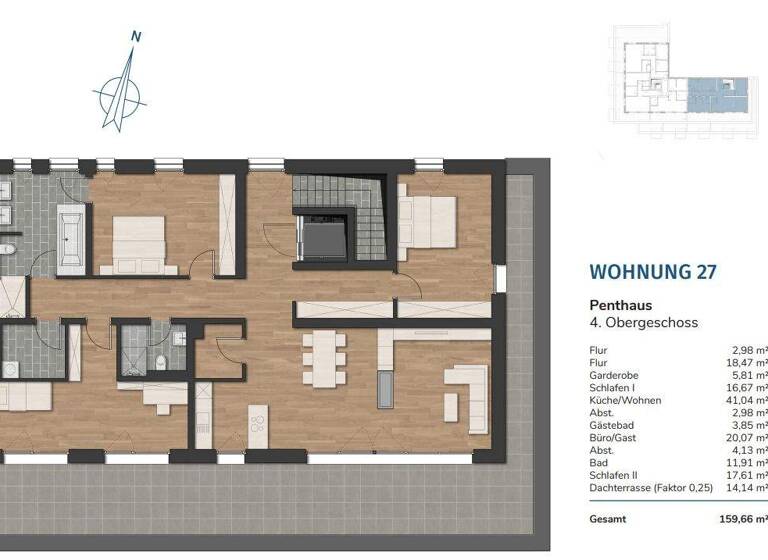 Penthouse zum Kauf provisionsfrei 799.000 € 4 Zimmer 159,7 m² 4. Geschoss Innenstadt Wilhelmshaven 26382