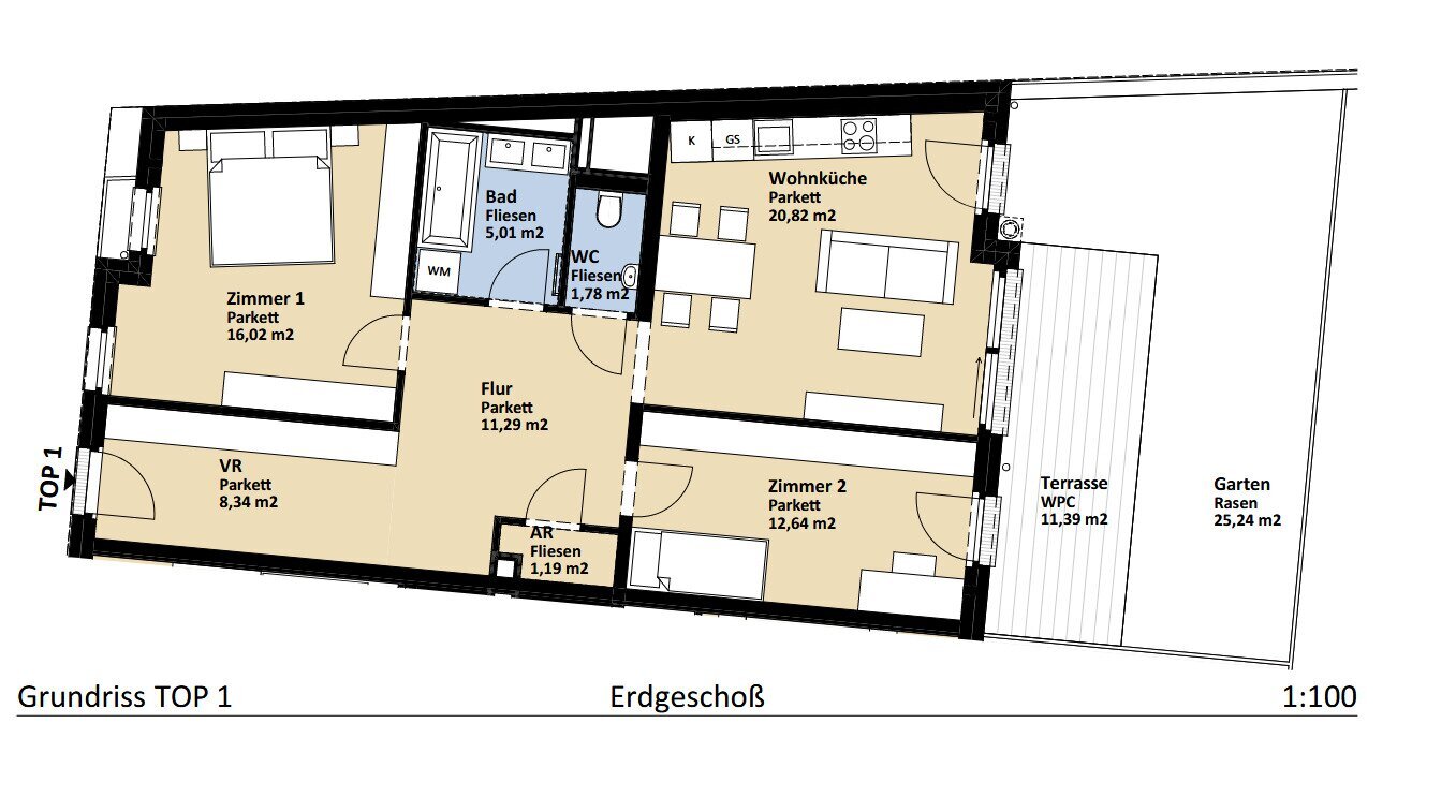 Wohnung zum Kauf 498.000 € 3 Zimmer 77,1 m²<br/>Wohnfläche EG<br/>Geschoss 01.10.2024<br/>Verfügbarkeit Hovengasse Korneuburg 2100