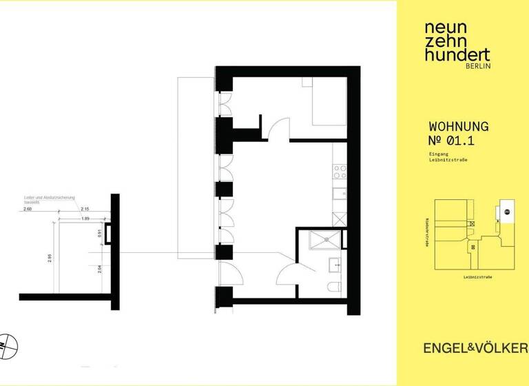 Wohnung zum Kauf - Neubau 398.000 € 2 Zimmer 49,4 m² EG frei ab sofort Leibnizstraße 43 Charlottenburg Berlin 10629