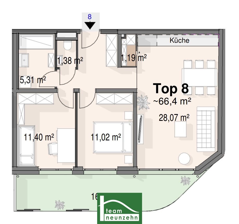 Wohnung zum Kauf 273.950 € 3 Zimmer 66,6 m²<br/>Wohnfläche EG<br/>Geschoss Bahnhofstraße 22 Strasshof an der Nordbahn 2231