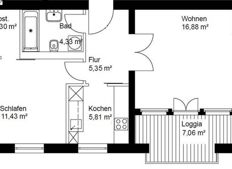 Wohnung zur Miete 580 € 2 Zimmer 50 m² 1. Geschoss frei ab 01.06.2026 Wilhelm-Raabe-Straße 8 Stadtfeld Ost Magdeburg 39108