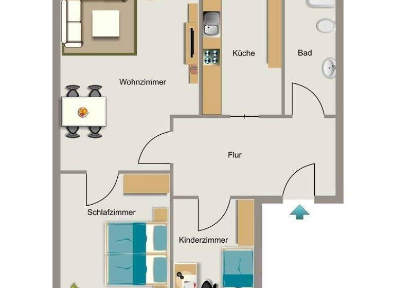 Wohnung zur Miete 379 € 3,5 Zimmer 45,6 m² 1. Geschoss Märkische Straße 53 Heeren-Werve Kamen 59174