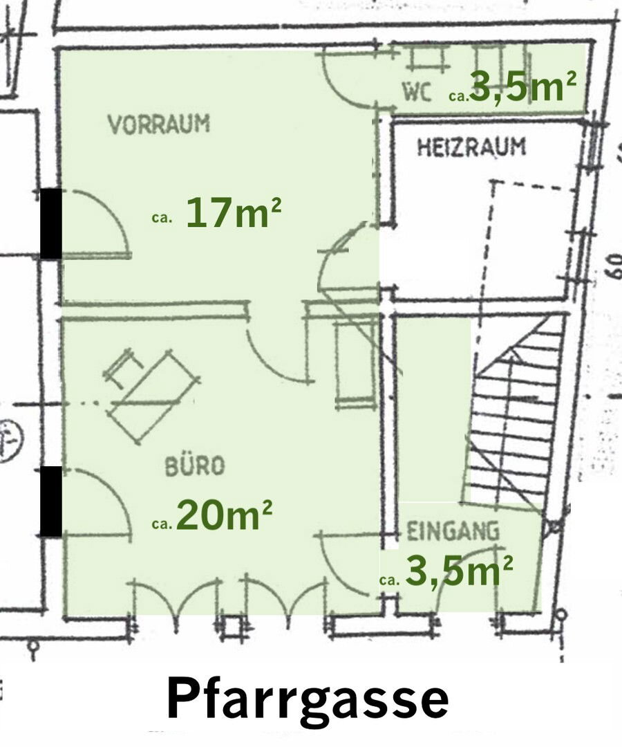 Bürofläche zur Miete provisionsfrei 500 € 44 m²<br/>Bürofläche Pfarrgasse Bad Bergzabern Bad Bergzabern 76887